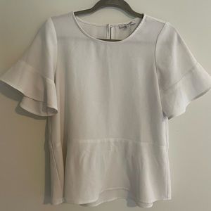 Madewell White Peplum Blouse